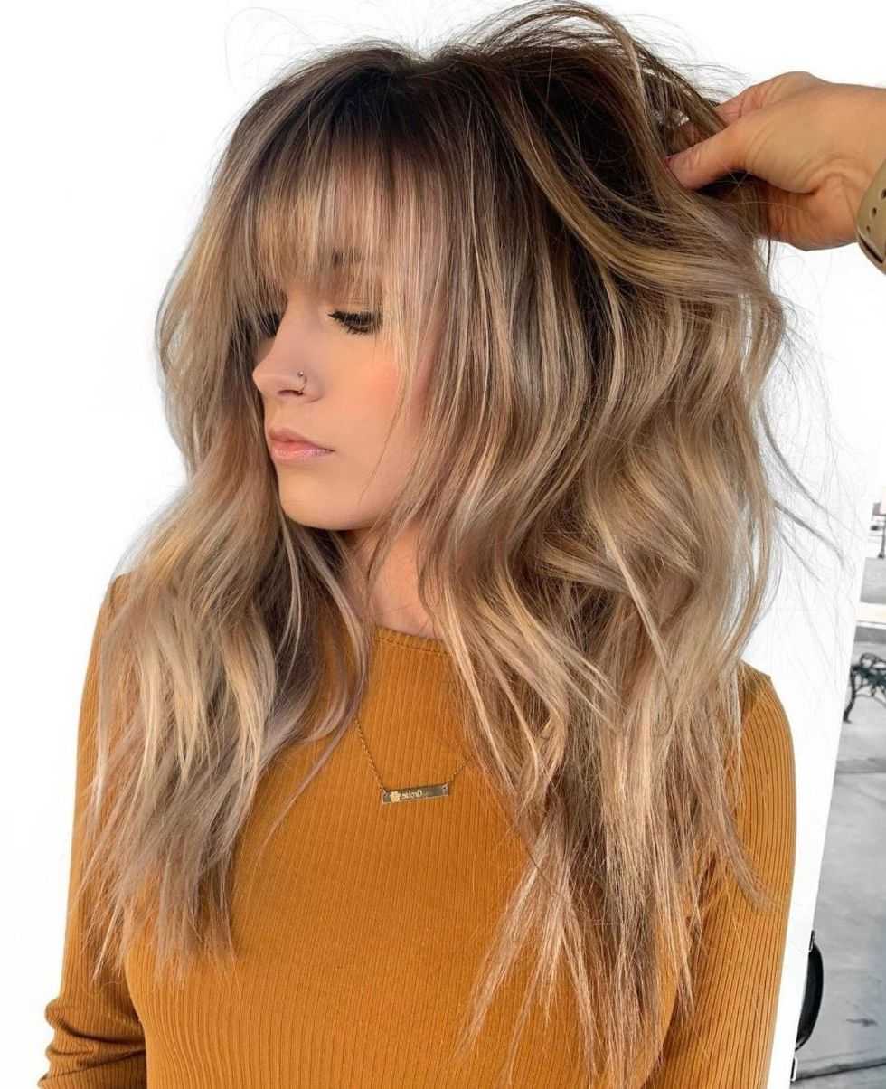 Featured Photo of Golden Bronde Razored Shag Haircuts For Long Hair