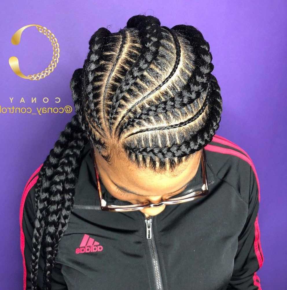 Featured Photo of Thick Plaits And Narrow Cornrows Hairstyles
