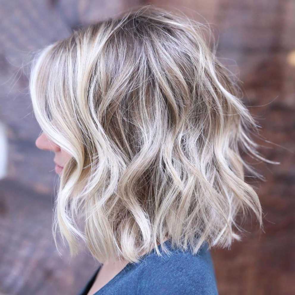 Featured Photo of Shaggy Blonde Lob Haircuts