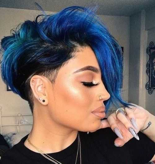 Featured Photo of Blue Punky Pixie Hairstyles With Undercut