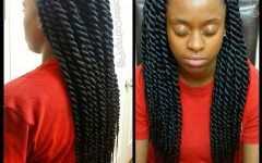 Black Layered Senegalese Twists Pony Hairstyles