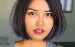 Purple-tinted Off-centered Bob Hairstyles