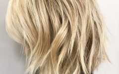 Blonde Lob Hairstyles with Disconnected Jagged Layers
