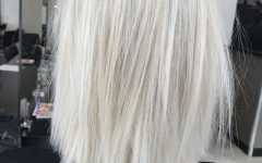Blunt Cut White Gold Lob Blonde Hairstyles