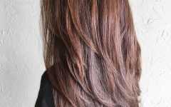 Reddish Brown Hairstyles with Long V-cut Layers
