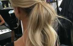 Loose Messy Ponytail Hairstyles for Dyed Hair