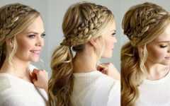 Twin Braid Updo Ponytail Hairstyles