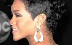 Rihanna Black Curled Mohawk Hairstyles