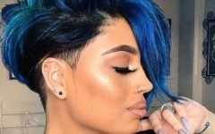Blue Punky Pixie Hairstyles with Undercut