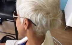 Platinum Blonde Disheveled Pixie Haircuts