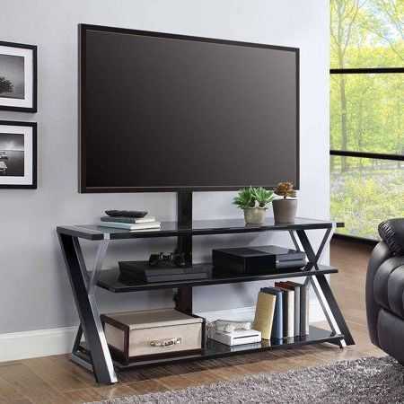 Featured Photo of Whalen Xavier 3 In 1 Tv Stands With 3 Display Options For Flat Screens, Black With Silver Accents