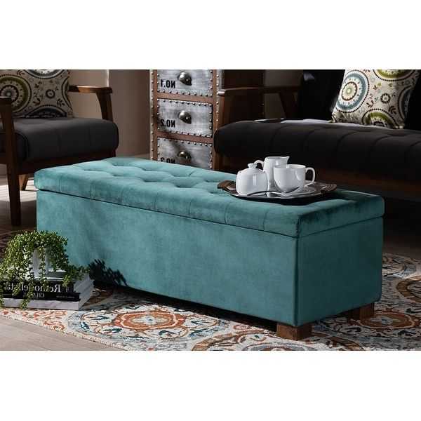 Featured Photo of Blue Fabric Tufted Surfboard Ottomans