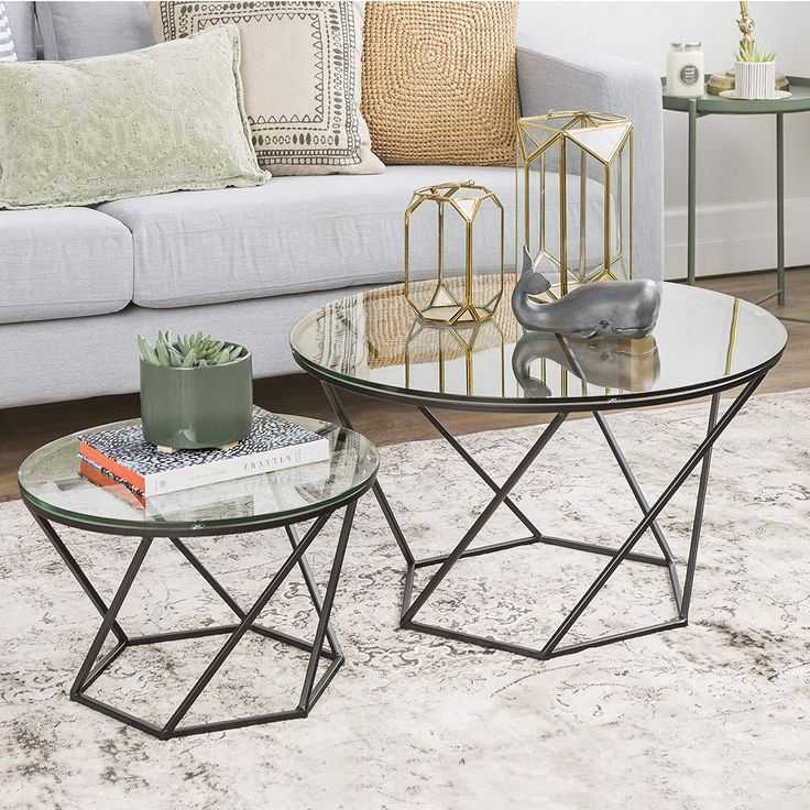 The Best Geometric Glass Top Gold Coffee Tables