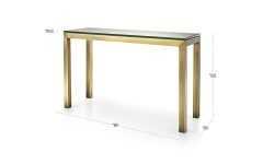 Parsons Clear Glass Top & Brass Base 48x16 Console Tables