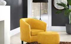 Lucea Faux Leather Barrel Chairs and Ottoman