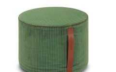 Beige and White Ombre Cylinder Pouf Ottomans