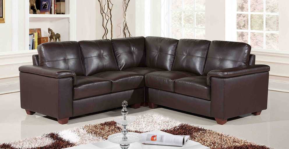 Featured Photo of Small Brown Leather Corner Sofas