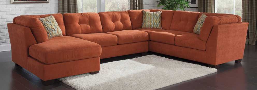 leather southwest style burnt orange sectional sofa