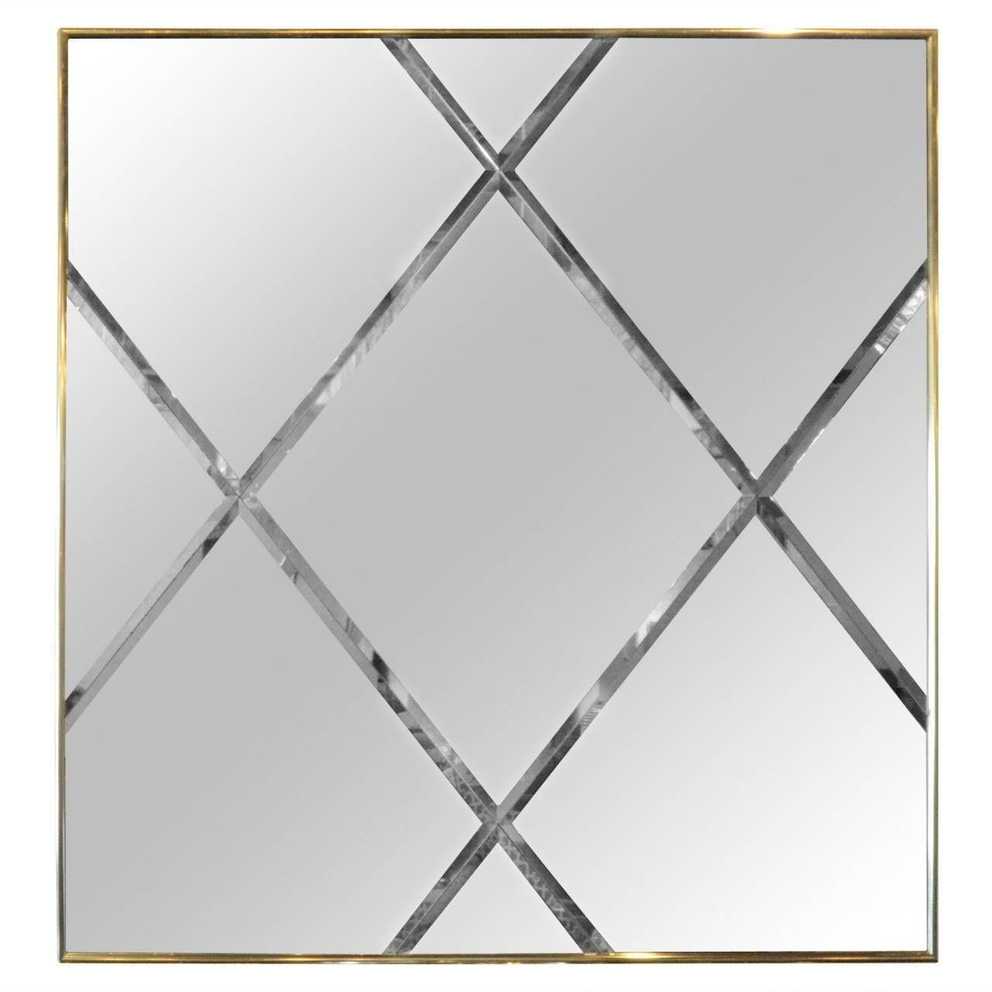 Brass Harlequin Pattern Beveled Glass Mirror For Sale At 1stdibs Regarding Bevelled Glass Mirrors (Gallery 9 of 15)