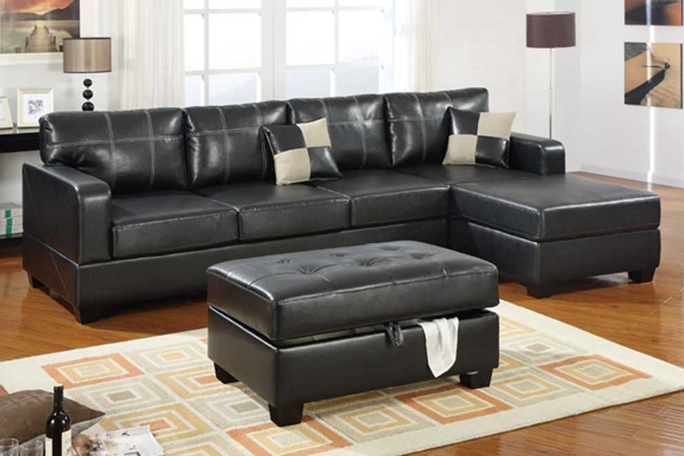 View Photos of Black Leather Sectionals With Ottoman (Showing 9 of 15