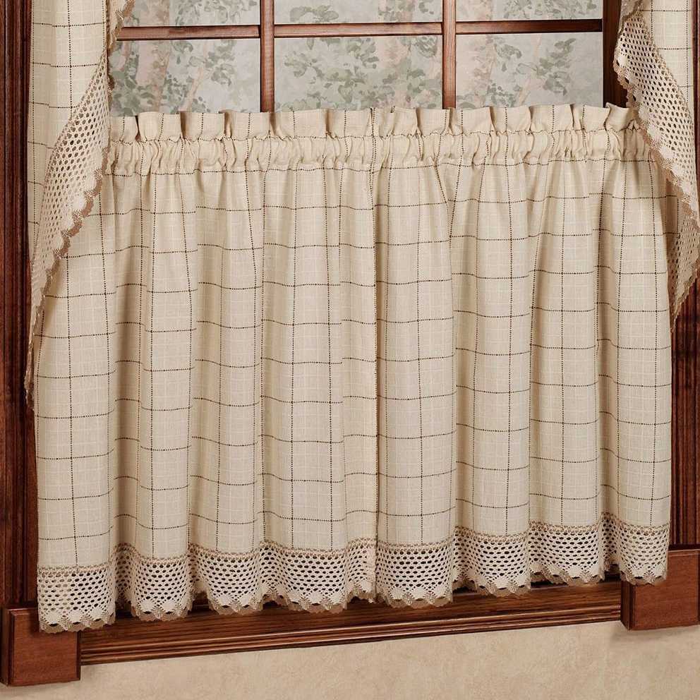 Featured Photo of Cotton Classic Toast Window Pane Pattern And Crotchet Trim Tiers