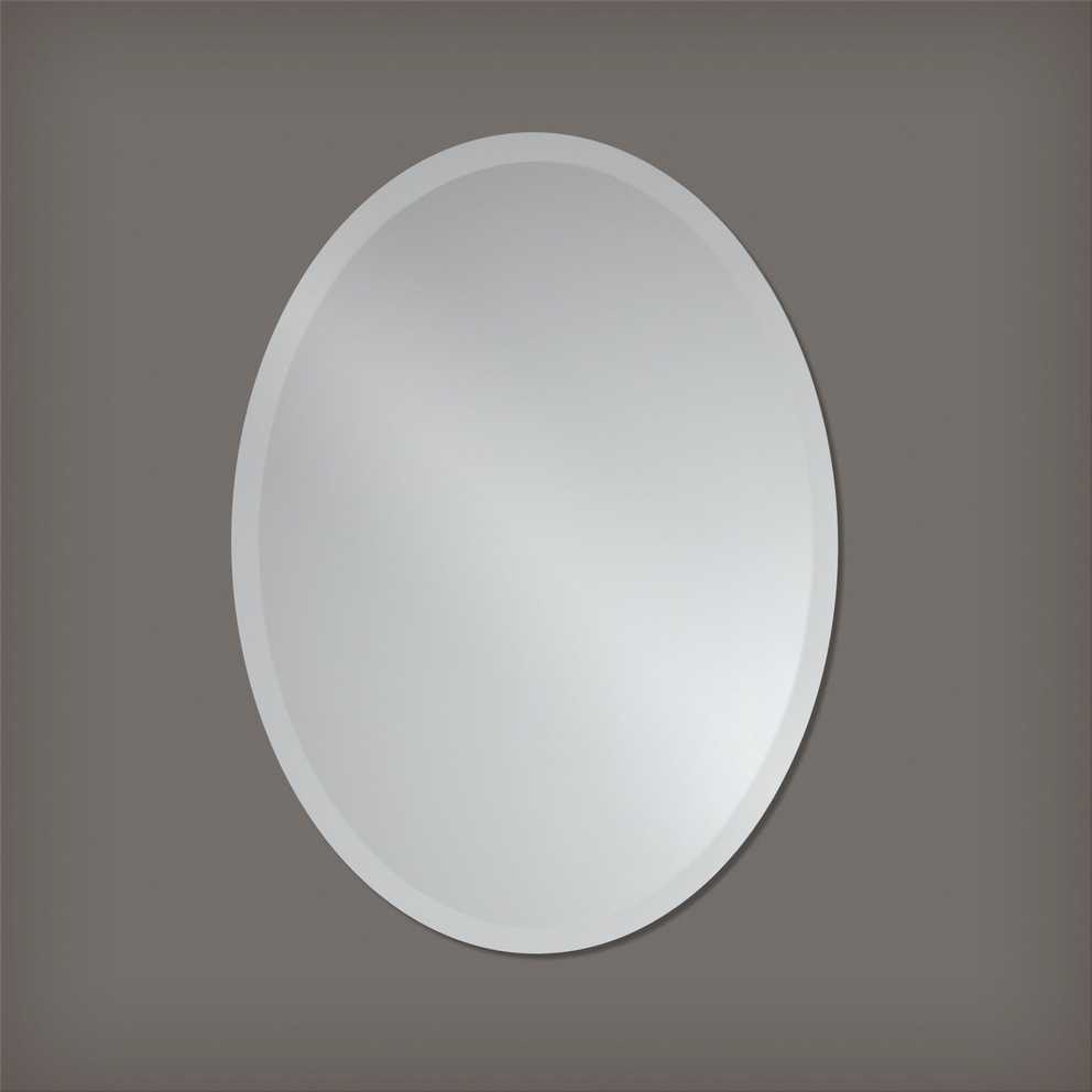 Small Frameless Beveled Oval Wall Mirror Bathroom Vanity Bedroom Mirror Throughout Oval Beveled Frameless Wall Mirrors (Gallery 1 of 15)