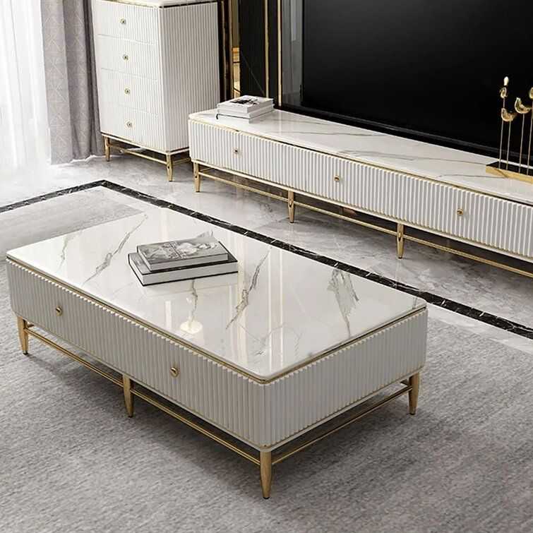 Featured Photo of Faux Marble Gold Coffee Tables