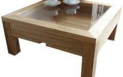 Glass Top Oak Coffee Table