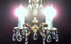 Walnut and Crystal Small Mini Chandeliers