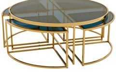 Square Black and Brushed Gold Coffee Tables