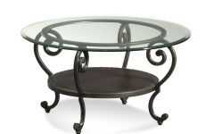 Modern Round Glass Coffee Table Metal Base