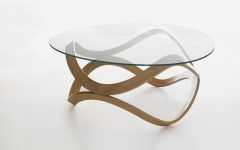 Round Glass Coffee Tables Wood Base
