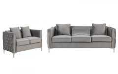 2pc Maddox Left Arm Facing Sectional Sofas with Cuddler Brown