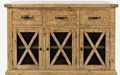 Millstadt 52" Wide 3 Drawer Pine Wood Buffet Tables