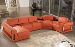 Burnt Orange Leather Sectional Sofas
