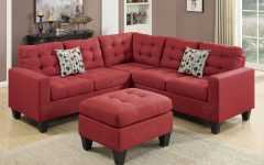 Red Sectional Sofas with Ottoman