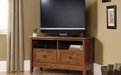 Corner Oak Tv Stands for Flat Screen