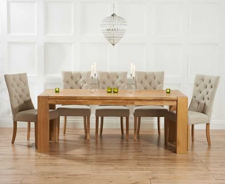 Featured Photo of Oak Dining Tables And Fabric Chairs