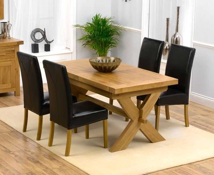 Padova Solid Oak 160cm Extending Dining Set With 4 Gatsby Brown Chairs Pertaining To Extending Oak Dining Tables And Chairs (Photo 11 of 25)
