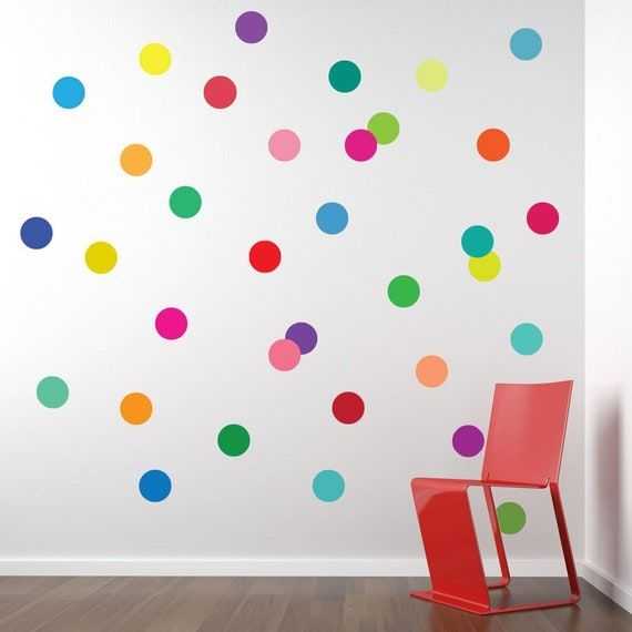 Dots Wall Decals Confetti Rainbow Polka Dot Wall Stickers – Etsy Italia Intended For Dots Wall Art (Photo 1 of 15)
