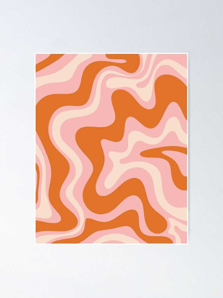 Poster « Liquid Swirl Retro Modern Abstract Pattern En Crème Rose Orange »,  Par Kierkegaard | Redbubble Regarding Liquid Swirl Wall Art (Photo 2 of 15)
