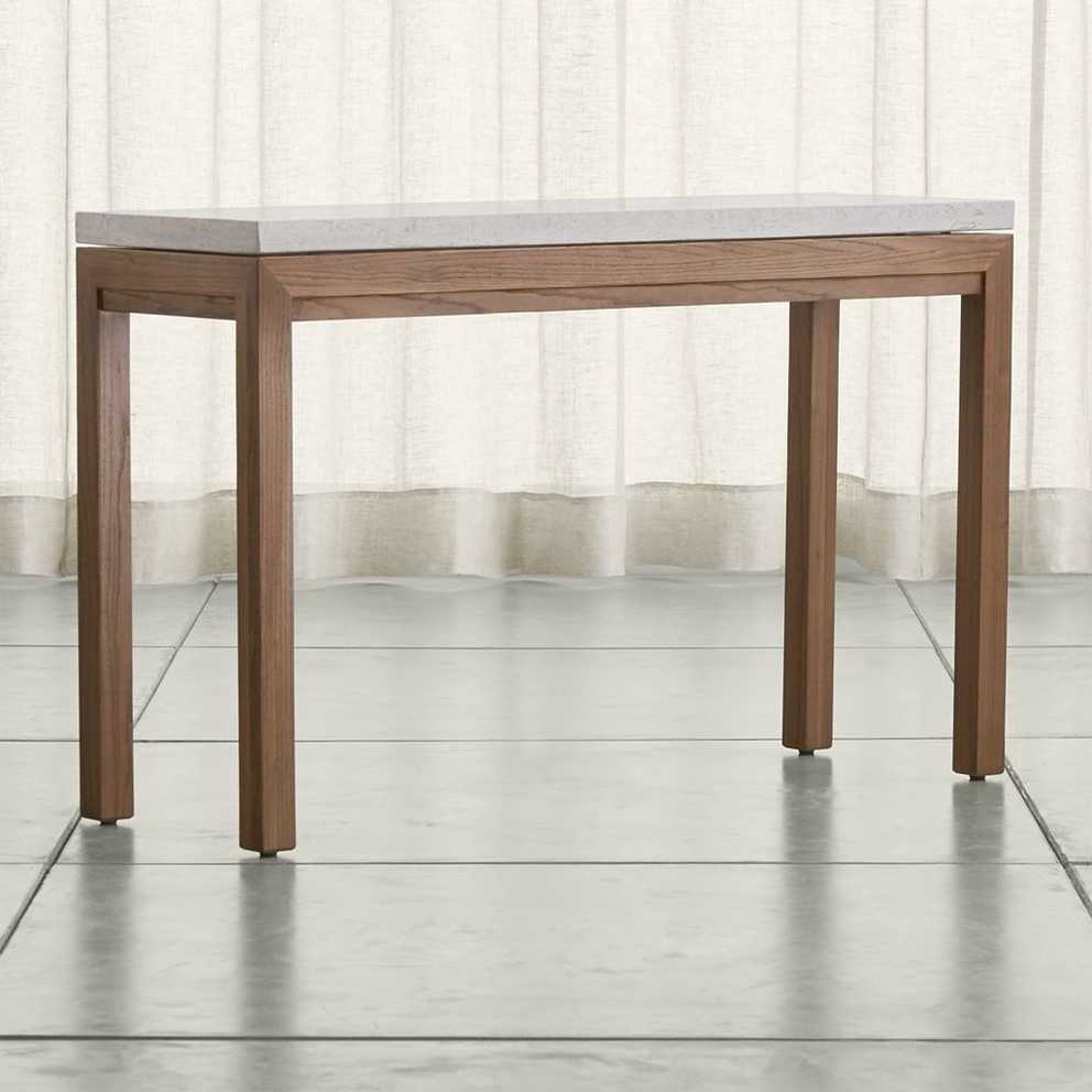 Featured Photo of Parsons Travertine Top & Elm Base 48X16 Console Tables