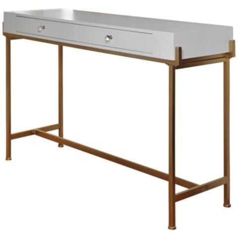 Featured Photo of Antiqued Gold Rectangular Console Tables