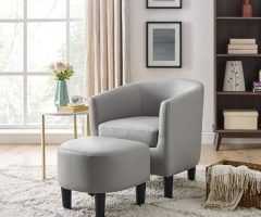 20 Inspirations Annegret Faux Leather Barrel Chair and Ottoman Sets