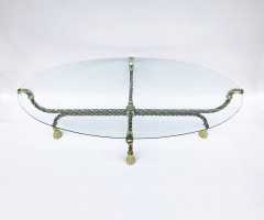 Oval Corn Straw Rope Coffee Tables