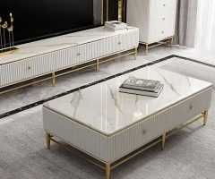 2023 Latest Faux Marble Gold Coffee Tables