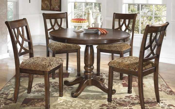 Craftsman 5 Piece Round Dining Sets with Uph Side Chairs