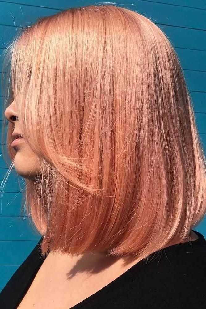 Featured Photo of Rose Gold Blunt Lob Haircuts