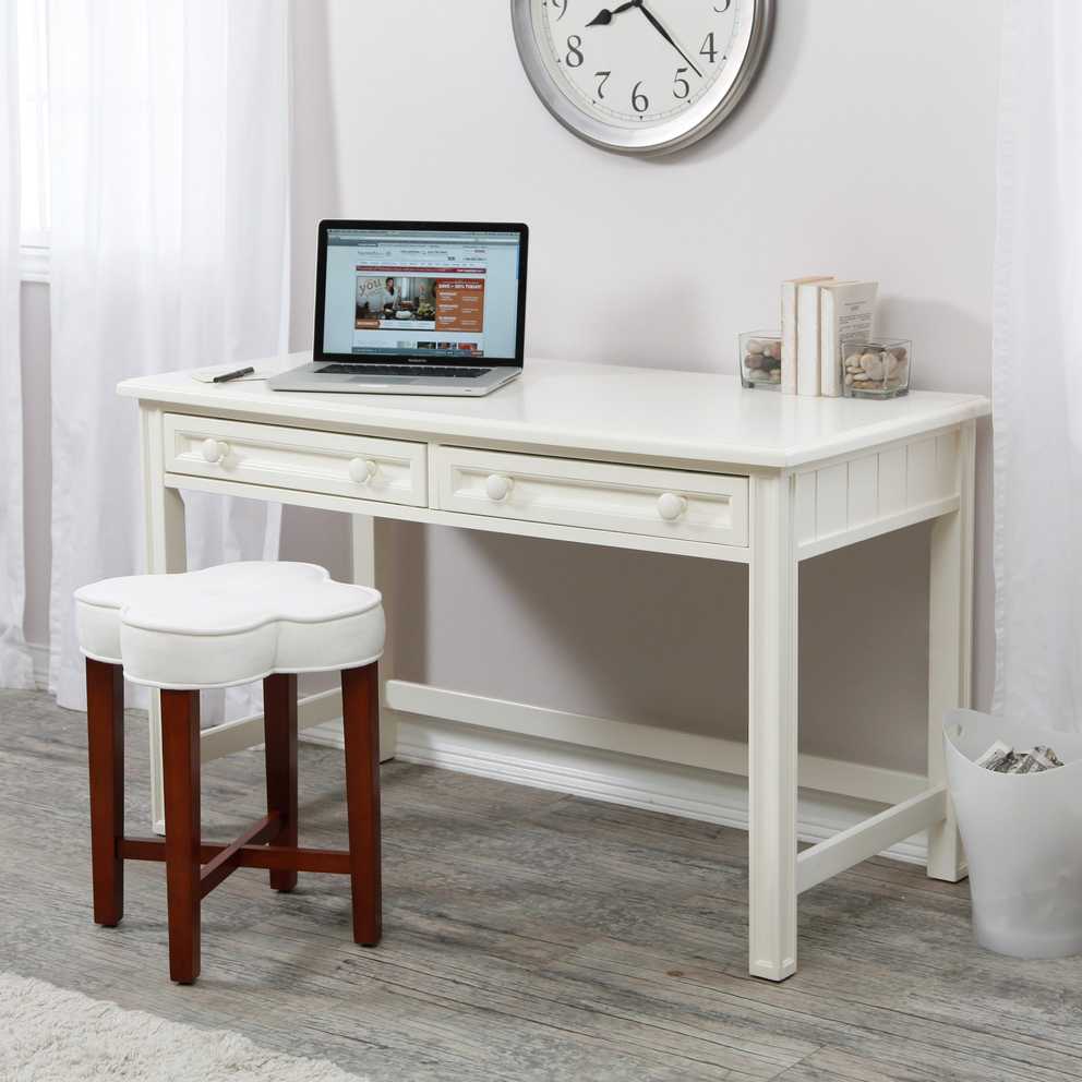 Inspiration about Belham Living Casey Writing Desk – White – Desks At Hayneedle With Regard To White Wood Modern Writing Desks (#1 of 15)