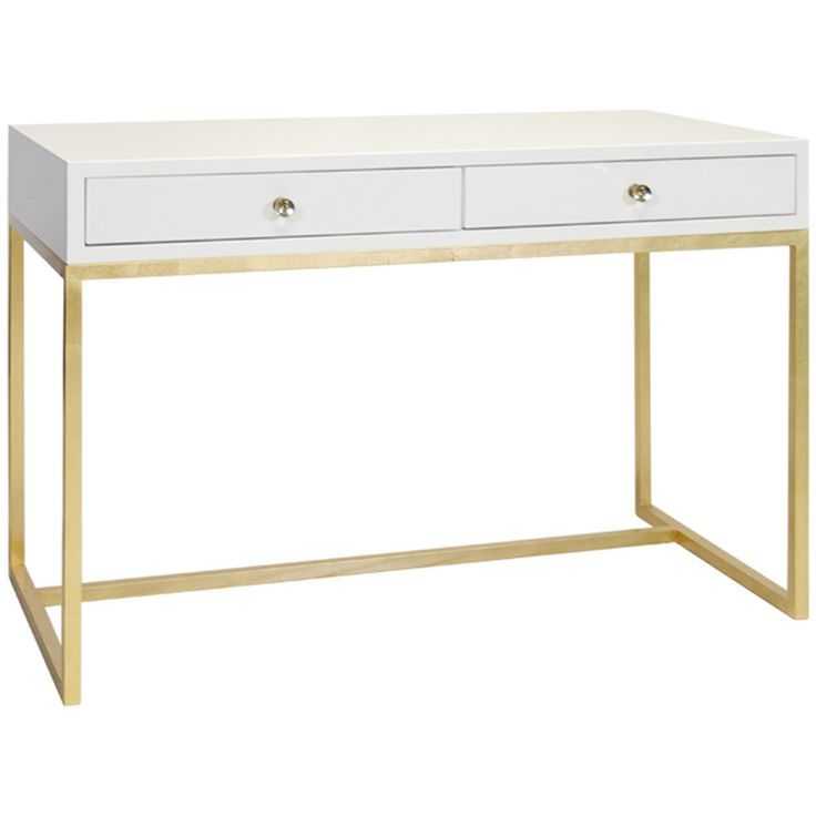 Inspiration about Worlds Away Lacquer 2 Drawer Desk William Nvyss | White Lacquer Desk In Pink Lacquer 2 Drawer Desks (#9 of 15)